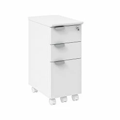 Safco Resi Ped 3-Drawer Vertical File Cabinet, Locking, Letter, White, 19.02" (RESPEDWH)