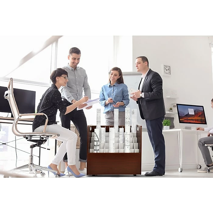 AdirOffice 50-Slot Roll File Cabinet, Mobile, Specialty, Mahogany, 15.5" (626-MA) 7 AdirOffice 50-Slot Roll File Cabinet, Mobile, Specialty, Mahogany, 15.5" (626-MA) - Image 5