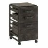 Bush Furniture Refinery 3-Drawer Vertical File Cabinet, Mobile/Pedestal, Letter, Dark Gray Hickory, 18" (RFF116GH-03) -File Cabinets Shop unnamed file 3015