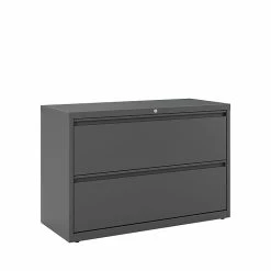 Staples 2-Drawer Lateral File Cabinet, Locking, Letter/Legal, Charcoal, 42"W (26822D)