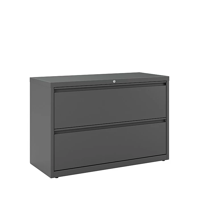 Staples 2-Drawer Lateral File Cabinet, Locking, Letter/Legal, Charcoal, 42"W (26822D) 3 Staples 2-Drawer Lateral File Cabinet, Locking, Letter/Legal, Charcoal, 42"W (26822D)
