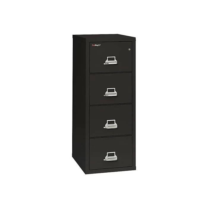 FireKing Classic 4-Drawer Vertical File Cabinet, Fire Resistant, Letter, Black, 25"D WHITE GLOVE DELIVERY INCLUDED (4-1825-CBL) 3 FireKing Classic 4-Drawer Vertical File Cabinet, Fire Resistant, Letter, Black, 25"D WHITE GLOVE DELIVERY INCLUDED (4-1825-CBL)