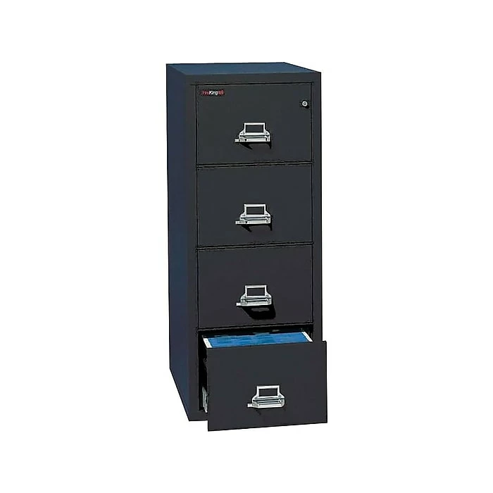 FireKing Classic 4-Drawer Vertical File Cabinet, Fire Resistant, Letter, Black, 25"D WHITE GLOVE DELIVERY INCLUDED (4-1825-CBL) 4 FireKing Classic 4-Drawer Vertical File Cabinet, Fire Resistant, Letter, Black, 25"D WHITE GLOVE DELIVERY INCLUDED (4-1825-CBL) - Image 2
