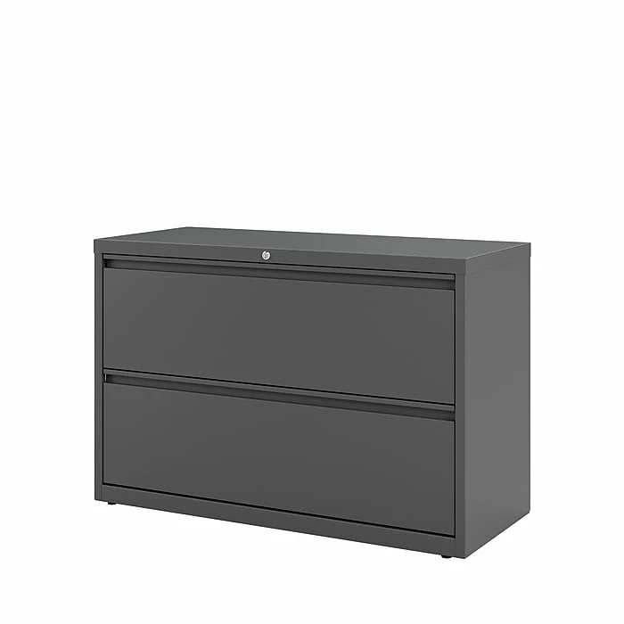 Staples 2-Drawer Lateral File Cabinet, Locking, Letter/Legal, Charcoal, 42"W (26822D) 6 Staples 2-Drawer Lateral File Cabinet, Locking, Letter/Legal, Charcoal, 42"W (26822D) - Image 4