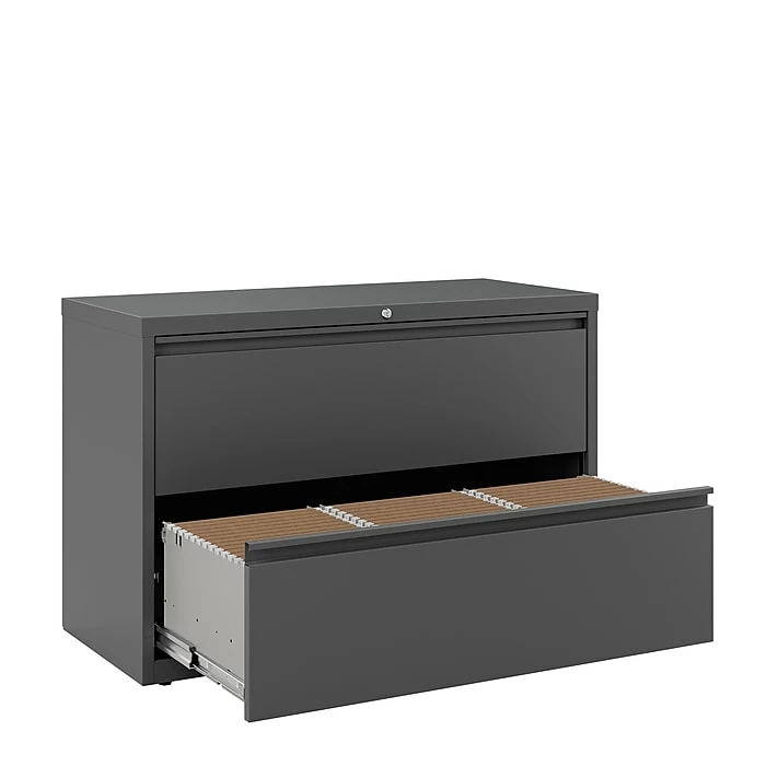 Staples 2-Drawer Lateral File Cabinet, Locking, Letter/Legal, Charcoal, 42"W (26822D) 8 Staples 2-Drawer Lateral File Cabinet, Locking, Letter/Legal, Charcoal, 42"W (26822D) - Image 6