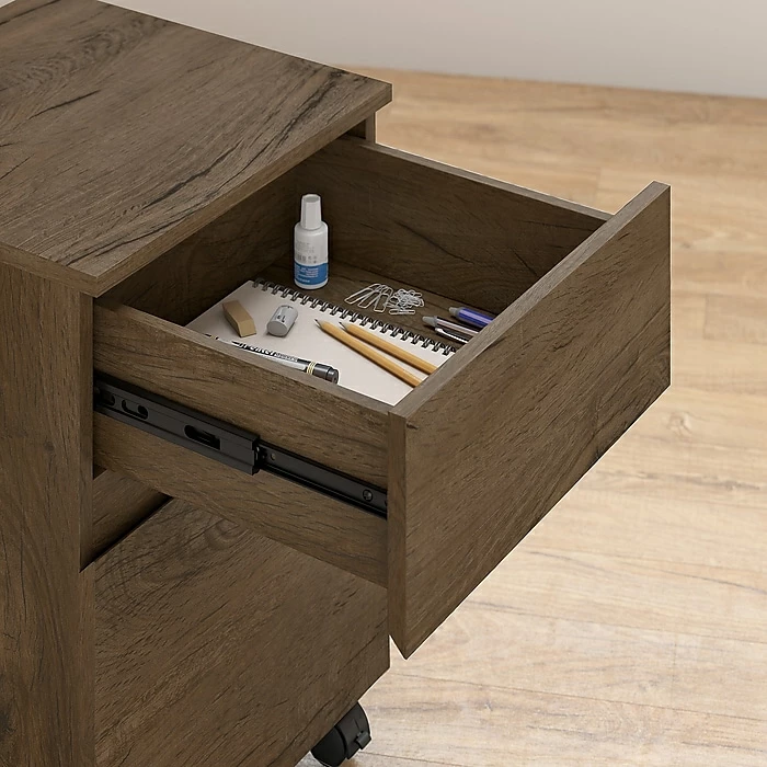 Bush Furniture Anthropology 2 Drawer Mobile File Cabinet, Rustic Brown Embossed (ATH011RB) 6 Bush Furniture Anthropology 2 Drawer Mobile File Cabinet, Rustic Brown Embossed (ATH011RB) - Image 4