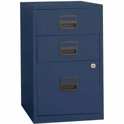Bisley 3 Drawer Vertical File, Blue,Letter, 17''W (FILE3-NV)