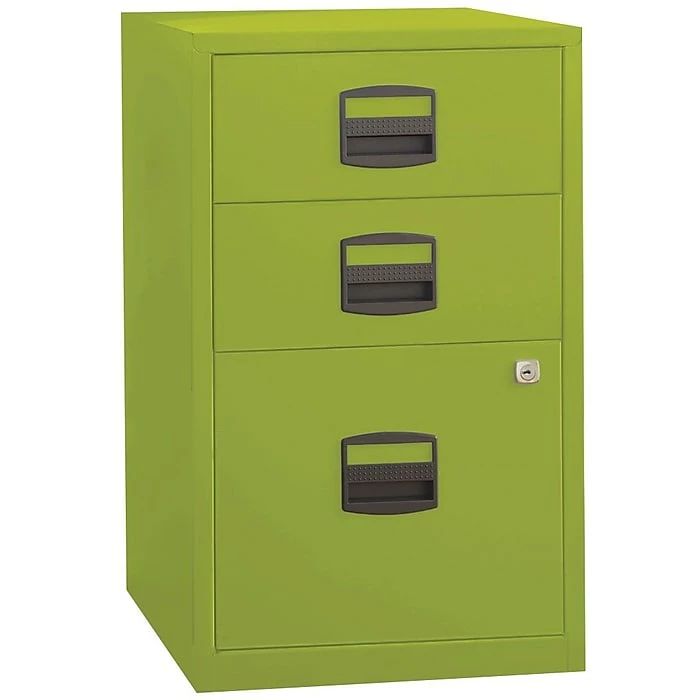 Bindertek Bisley Three Drawer Steel Home Or Office Filing Cabinet, Green, Letter/A4 (FILE3-GR) 3 Bindertek Bisley Three Drawer Steel Home Or Office Filing Cabinet, Green, Letter/A4 (FILE3-GR)