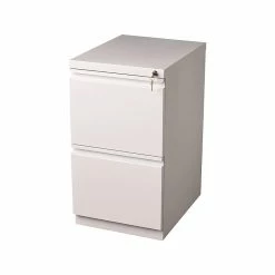 Staples 2-Drawer Vertical File Cabinet, Locking, White, Letter, 19.88"D (26818D)