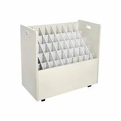 AdirOffice 50-Slot Roll File Cabinet, Mobile, Specialty, White, 15.5" (626-WHI)
