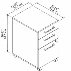 Bush Business Furniture 400 Series 3-Drawer Vertical File Cabinet, Locking, Letter/Legal, White, 20.16" (400SMP3BBFWH) -File Cabinets Shop unnamed file 3158