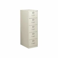 HON 310 Series 5-Drawer Vertical File Cabinet, Locking, Legal, Gray, 26.5"D (H315C.P.Q)
