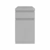 Hirsh 2-Drawer Vertical File Cabinet, Mobile/Pedestal, Letter, Arctic Silver, 19.88" (25034)