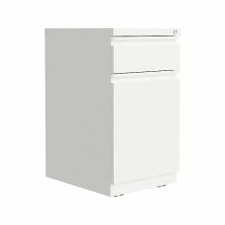 Hirsh 2-Drawer Vertical File Cabinet, Mobile/Pedestal, Letter, White, 19.88" (25033)