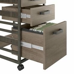 Bush Furniture Refinery 3-Drawer Vertical File Cabinet, Mobile/Pedestal, Letter, Restored Gray, 18" (RFF116RTG-03) -File Cabinets Shop unnamed file 3180