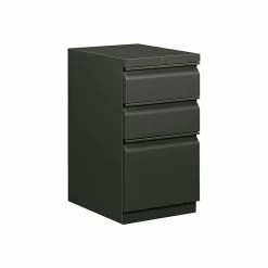 HON Brigade 3-Drawer Vertical File Cabinet, Mobile/Pedestal, Letter, Charcoal, 19.88"D (H33720R.L.S)
