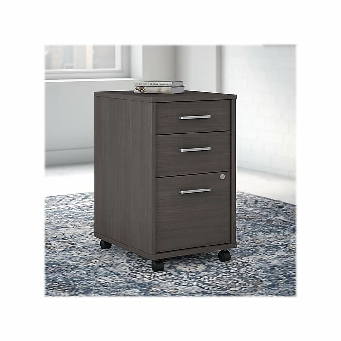 Office By Kathy Ireland® Method 3-Drawer Vertical File Cabinet, Locking, Letter/Legal, Storm Gray, 19.76" (KI70403SU) 4 Office By Kathy Ireland® Method 3-Drawer Vertical File Cabinet, Locking, Letter/Legal, Storm Gray, 19.76" (KI70403SU) - Image 2