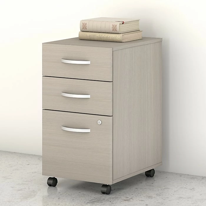 Bush Business Furniture Studio C 3 Drawer Mobile File Cabinet, Sand Oak (SCF216SOSU) 4 Bush Business Furniture Studio C 3 Drawer Mobile File Cabinet, Sand Oak (SCF216SOSU) - Image 2