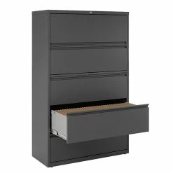 Staples 5-Drawer Lateral File Cabinet, Locking, Letter/Legal, Charcoal, 42"W (26828D) -File Cabinets Shop unnamed file 324