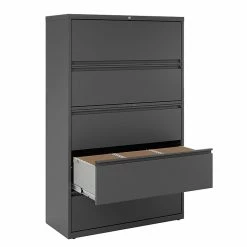 Staples 5-Drawer Lateral File Cabinet, Locking, Letter/Legal, Charcoal, 42"W (26828D) -File Cabinets Shop unnamed file 325