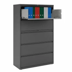 Staples 5-Drawer Lateral File Cabinet, Locking, Letter/Legal, Charcoal, 42"W (26828D) -File Cabinets Shop unnamed file 327