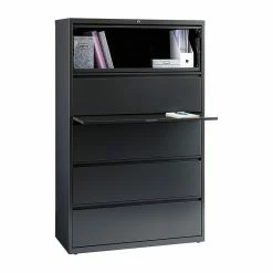 Staples 5-Drawer Lateral File Cabinet, Locking, Letter/Legal, Charcoal, 42"W (26828D) -File Cabinets Shop unnamed file 329