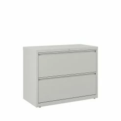 Staples Commercial 2 File Drawers Lateral File Cabinet, Locking, Gray, Letter/Legal, 36"W (20298D)