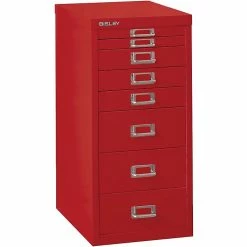 Bindertek Bisley Eight Drawer Steel Multidrawer, Red, Letter/A4 (MD8-RD)