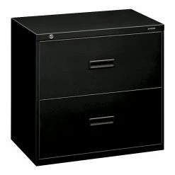 HON Lateral File, 2 Drawers, Molded Pull, 30"W, Black Finish (BSX432LP)