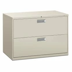 HON Brigade 600 Series Lateral File, 2 Drawers, Aluminum Pull, 42"W, Light Gray Finish, (HON692LQ)