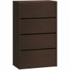 HON 10500 Series 4 Drawer Lateral File Cabinet, Mocha Finish, 36"W (HON10516MOMO)