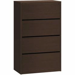 HON 10500 Series 4 Drawer Lateral File Cabinet, Mocha Finish, 36"W (HON10516MOMO)