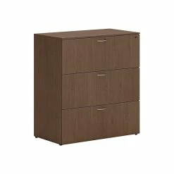 HON Mod 3-Drawer Lateral File Cabinet, Locking, Letter/Legal, Sepia Walnut, 36" (HLPLLF3620L3.LSE1)
