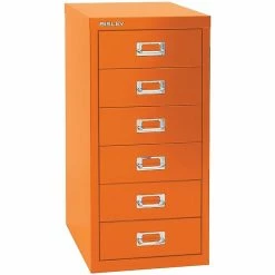 Bindertek Bisley Six Drawer Steel Multidrawer, Orange, Letter/A4 (MD6-OR)