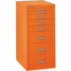 Bindertek Bisley Eight Drawer Steel Multidrawer, Orange, Letter/A4 (MD8-OR)