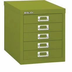 Bindertek Bisley Five Drawer Steel Multidrawer, Green, Letter/A4 (MD5-GR)