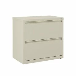 Staples Commercial 2 File Drawers Lateral File Cabinet, Locking, Putty/Beige, Letter/Legal, 30"W (20067D)