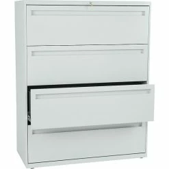 HON Brigade 700 Series H794 4-Drawer Lateral File Cabinet, Locking, Letter/Legal, Light Gray, 42" (794LL) -File Cabinets Shop unnamed file 455
