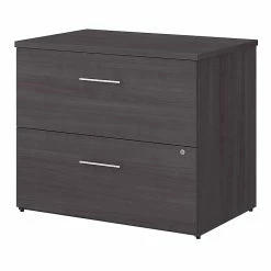 Bush Business Furniture Office 500 2-Drawer Lateral File Cabinet, Locking, Letter/Legal, Storm Gray, 35.67" (OFF136SGSU)