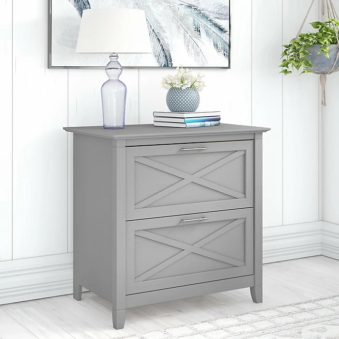 Bush Furniture Key West 2-Drawer Lateral File Cabinet, Letter/Legal, Cape Cod Gray, 30" (KWF130CG-03) 4 Bush Furniture Key West 2-Drawer Lateral File Cabinet, Letter/Legal, Cape Cod Gray, 30" (KWF130CG-03) - Image 2