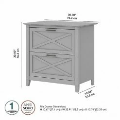 Bush Furniture Key West 2-Drawer Lateral File Cabinet, Letter/Legal, Cape Cod Gray, 30" (KWF130CG-03) 13 Bush Furniture Key West 2-Drawer Lateral File Cabinet, Letter/Legal, Cape Cod Gray, 30" (KWF130CG-03) -File Cabinets Shop unnamed file 506