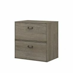 Kathy Ireland® Home By Bush Furniture Ironworks 2-Drawer Lateral File Cabinet, Letter/Legal, Restored Gray, 30" (KI50304-03)