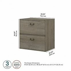 Kathy Ireland® Home By Bush Furniture Ironworks 2-Drawer Lateral File Cabinet, Letter/Legal, Restored Gray, 30" (KI50304-03) -File Cabinets Shop unnamed file 514