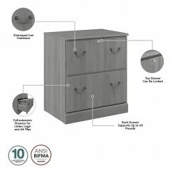 Bush Furniture Saratoga 2-Drawer Lateral File Cabinet, Locking, Modern Gray (EX45854-03) -File Cabinets Shop unnamed file 530