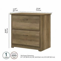 Bush Furniture Cabot 2-Drawer Lateral File Cabinet, Letter/Legal, Reclaimed Pine, 31" (WC31580-03) -File Cabinets Shop unnamed file 552