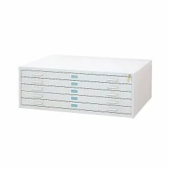 Safco® Graphic Arts 5-Drawer Steel Flat File For 36" X 48" Documents, White