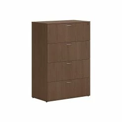 HON Mod 4-Drawer Lateral File Cabinet, Locking, Letter/Legal, Sepia Walnut, 36" (HLPLLF3620L4.LSE1)