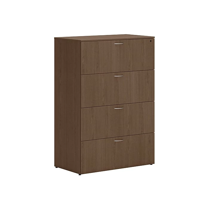 HON Mod 4-Drawer Lateral File Cabinet, Locking, Letter/Legal, Sepia Walnut, 36" (HLPLLF3620L4.LSE1) 3 HON Mod 4-Drawer Lateral File Cabinet, Locking, Letter/Legal, Sepia Walnut, 36" (HLPLLF3620L4.LSE1)