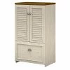 Bush Furniture Fairview Storage Cabinet With Drawer, Antique White/Tea Maple (WC53280-03)