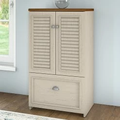 Bush Furniture Fairview Storage Cabinet With Drawer, Antique White/Tea Maple (WC53280-03) -File Cabinets Shop unnamed file 629